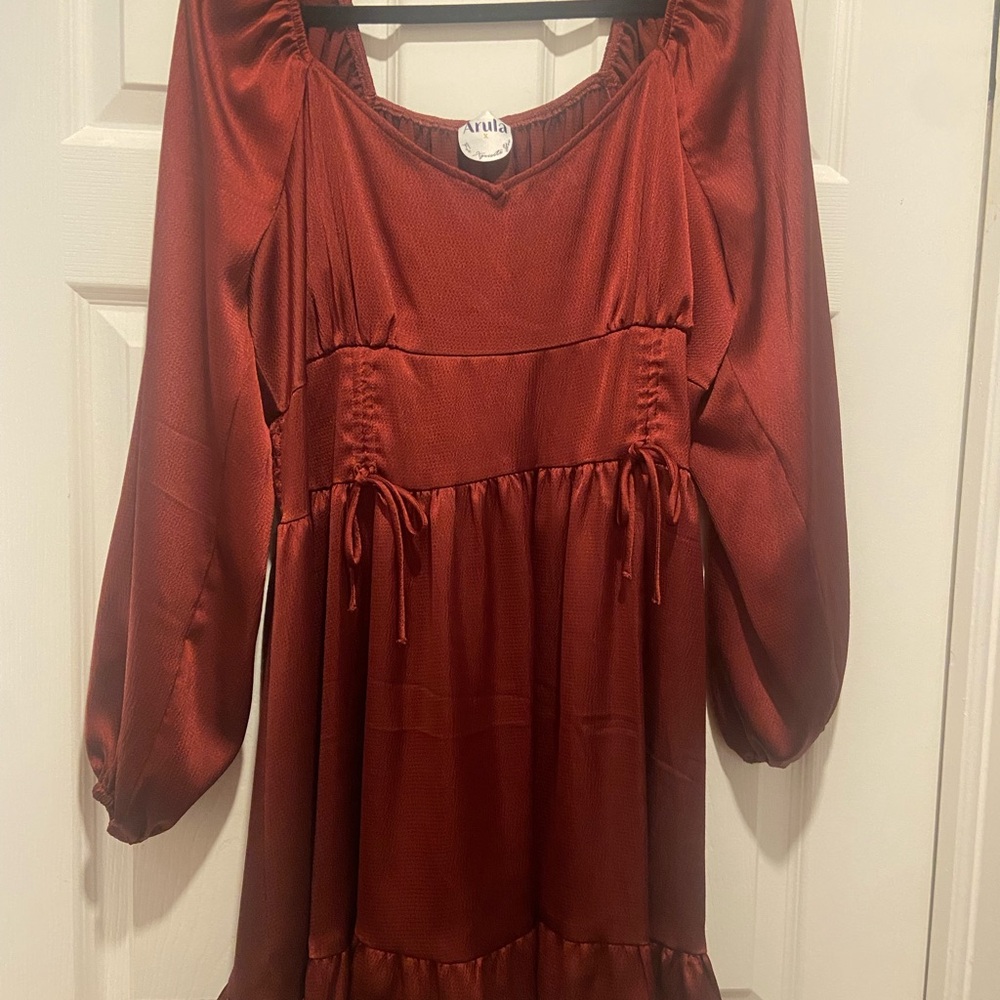 ARULA Burgundy Textured Dress